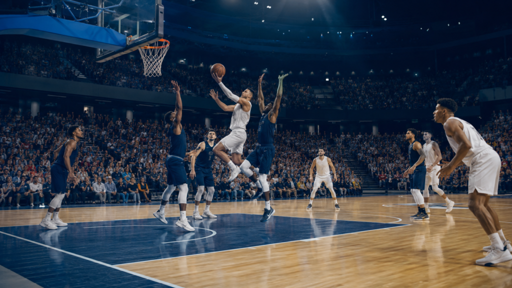 Como funciona a NBA em uma arena profissional de basquete